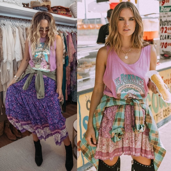 New Spell Designs El Romance Tank Lilac M Lavender Stevie Nicks Tee Singlet Top - Picture 3 of 14